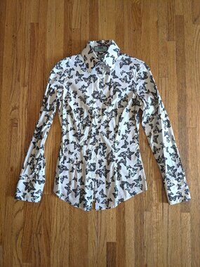 Hawes & Curtis Long Sleeve Fitted Butterflies design shirt